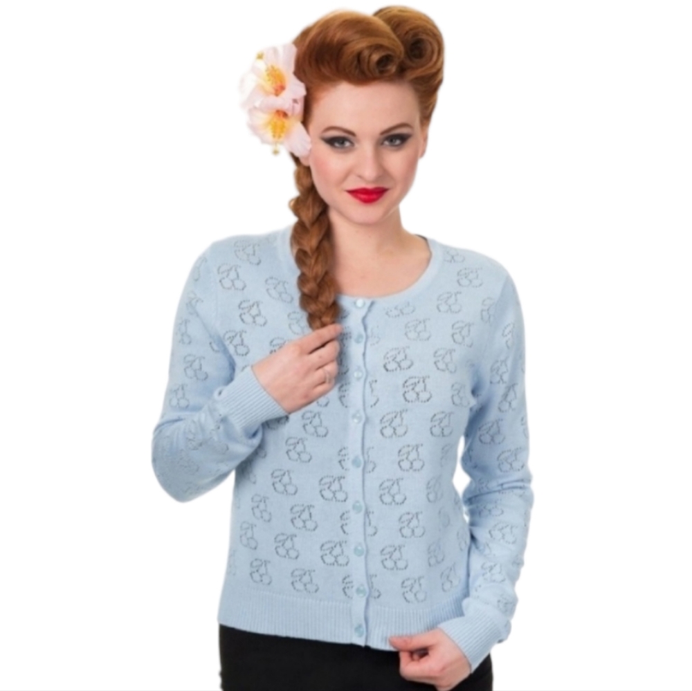 Banned Apparel Pin Up Cherry Cardigan Sweater